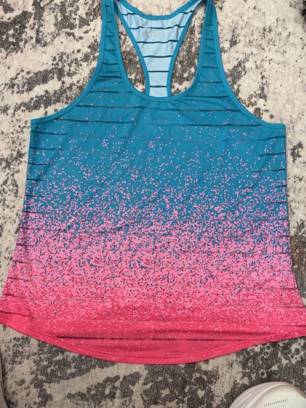 Women's Zyia Teal to Pink Ombre Racerback Tank Top- never worn